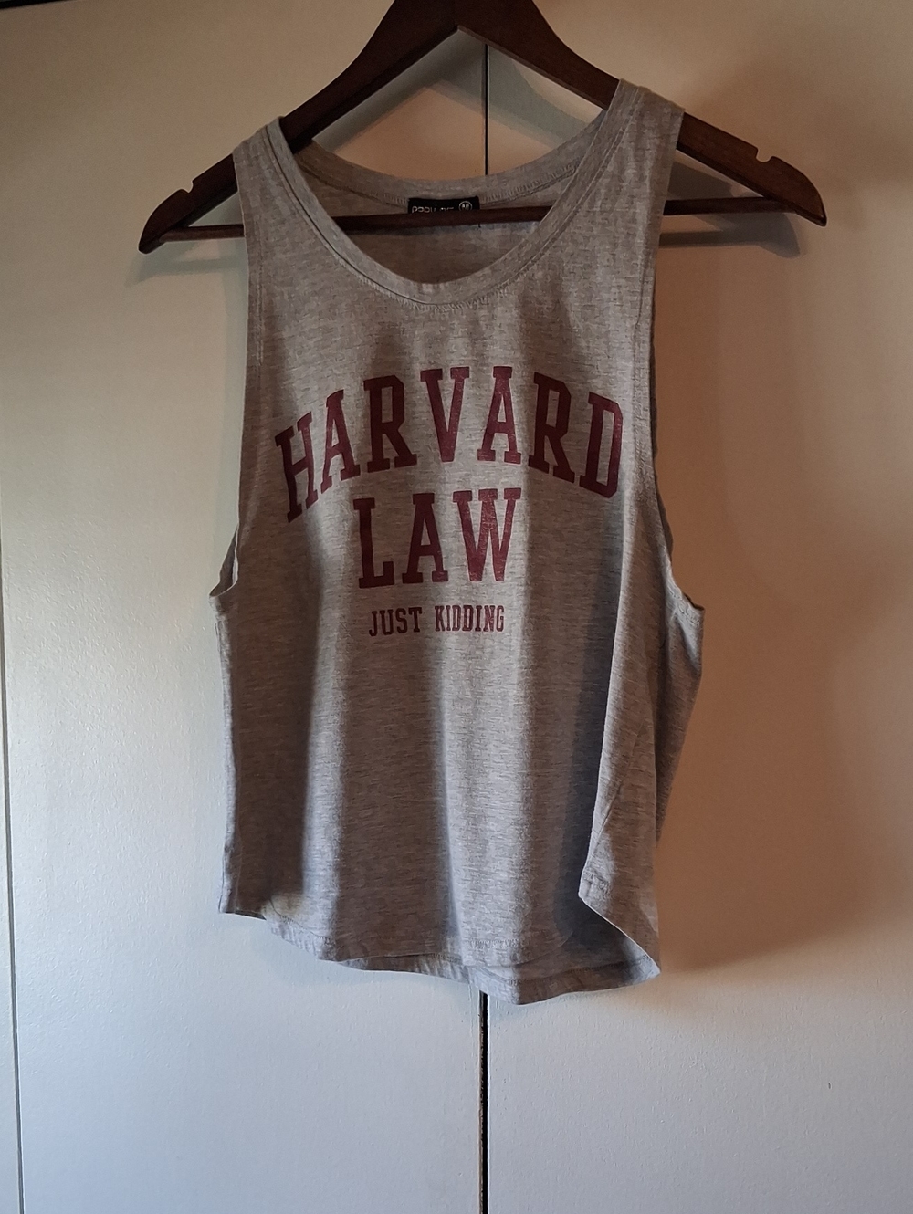 Popular Basics Gray Tank Top with Maroon Graphic